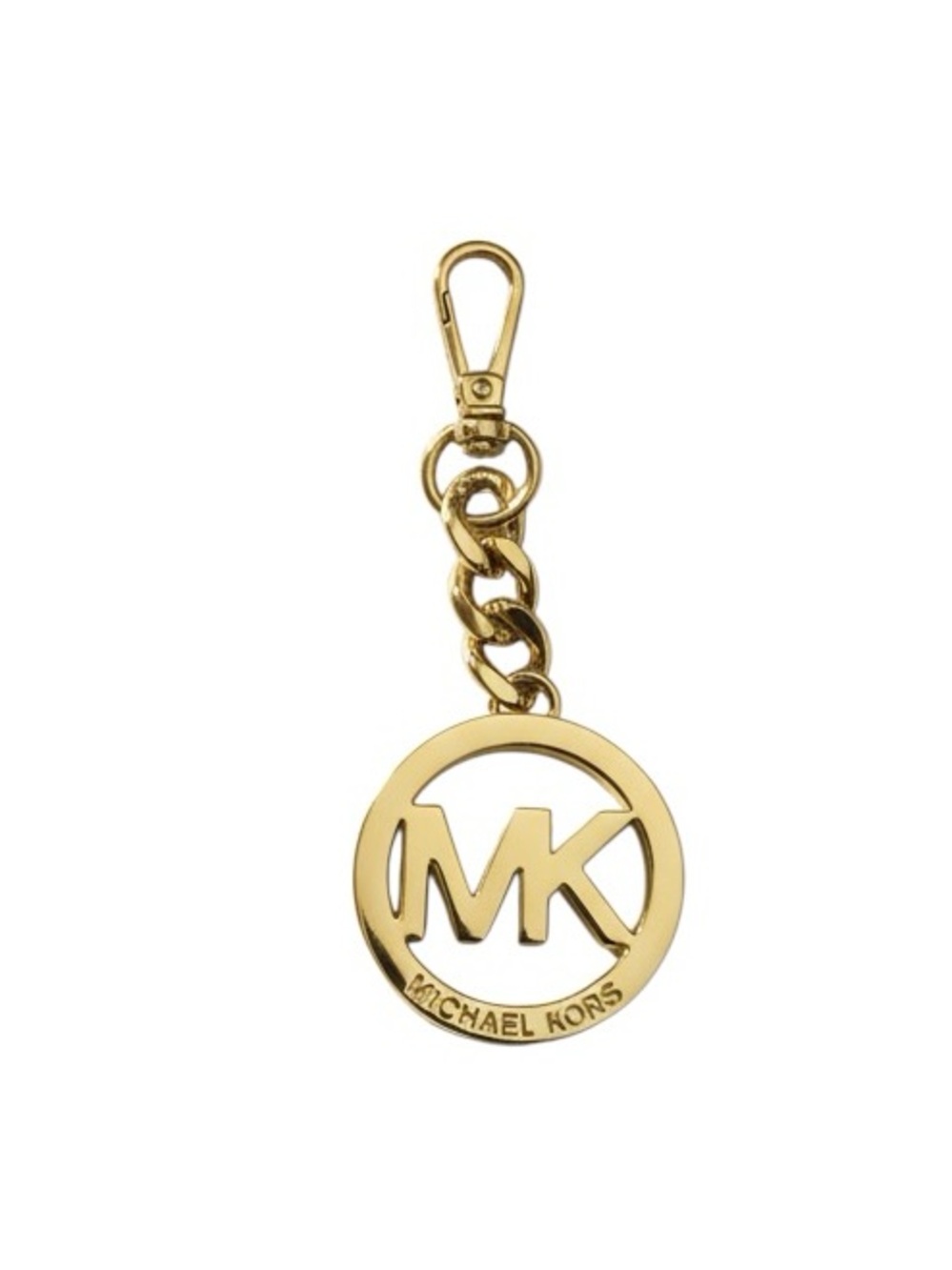Michael Kors Gold-Tone Cutout MK Logo Key Fob Bag Charm